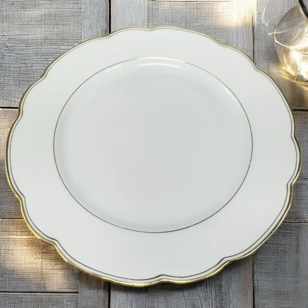 D&R W Weissen Bavaria Zeh Scherzer Germany Porcelain‎ Plate Dish Gold Trim Set 2